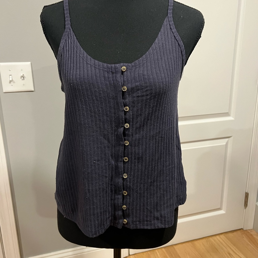 dark grey button front cami american eagle